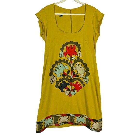 French Connection Women's Yellow Dress 100% Cotton, Embroidered Design, size 12 - Picture 3 of 8